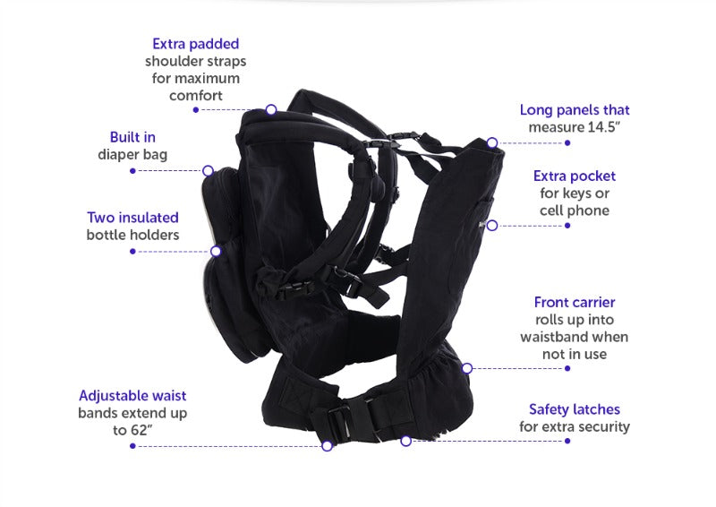 Twingaroo Twin Baby Carrier- Black